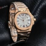 RRR Factory Patek Philippe Nautilus Cal.E 23-250SC Movement 32mm White Face Rose Gold Band/Bezel Women Watch